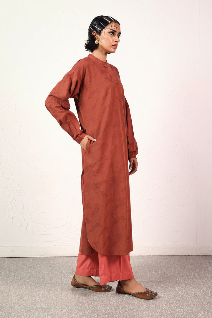 Generation - Flo Roar Kurta - Brown - Jacquard - 1 Piece