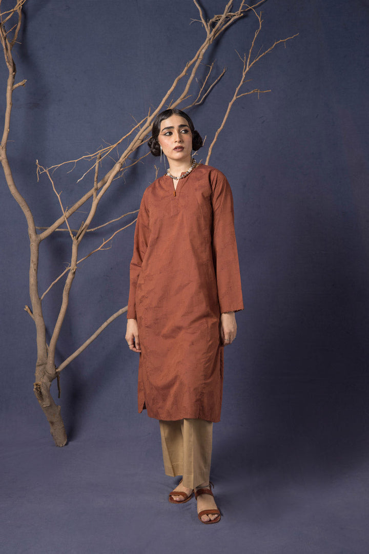 Generation - Flo Roar Jacquard Kurta - Brown - Jacquard - 1 Piece