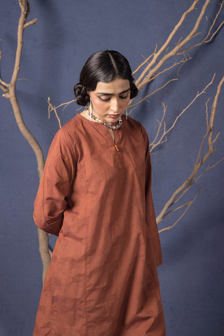 Generation - Flo Roar Jacquard Kurta - Brown - Jacquard - 1 Piece