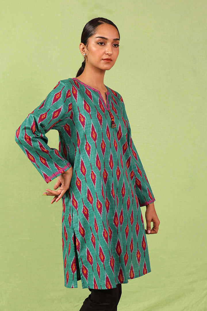 Generation - Timeless Weave Kurti - Cambric - Green - 1 Piece