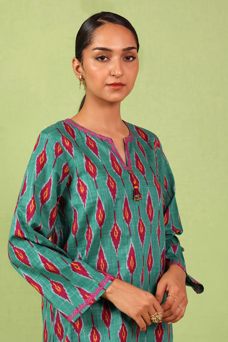 Generation - Timeless Weave Kurti - Cambric - Green - 1 Piece