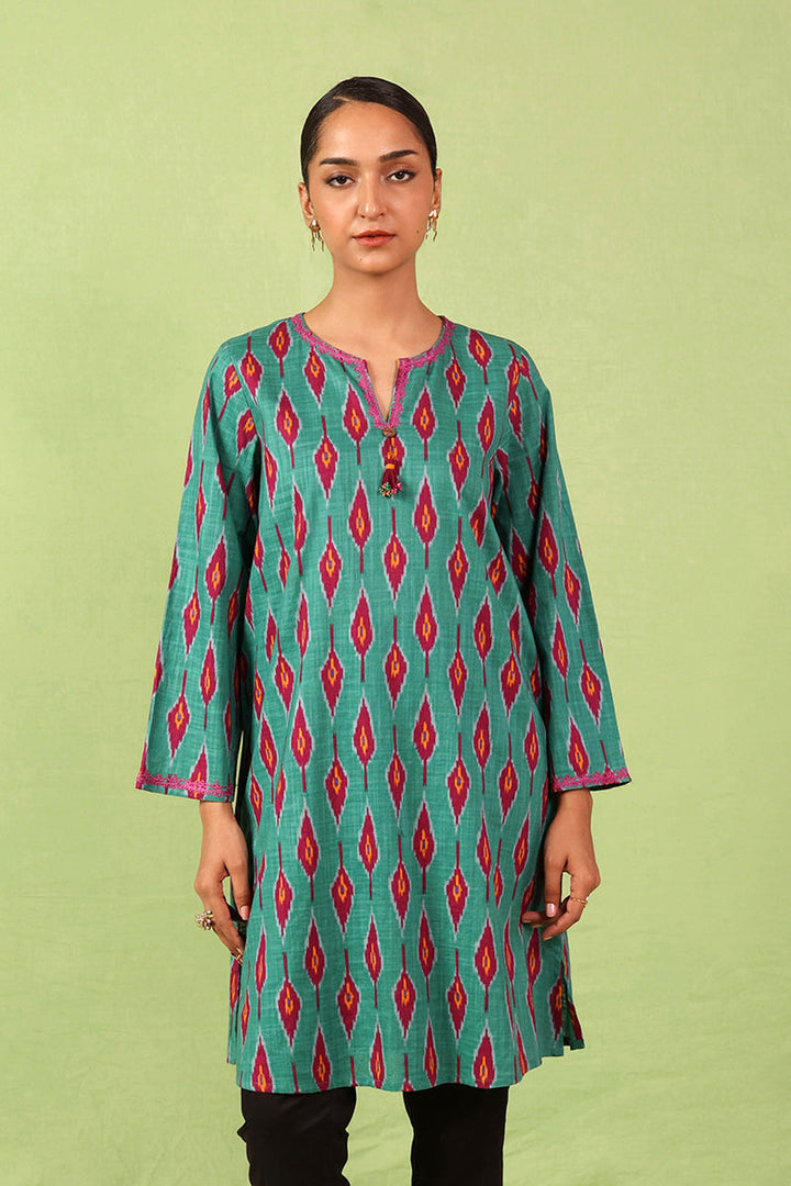 Generation - Timeless Weave Kurti - Cambric - Green - 1 Piece