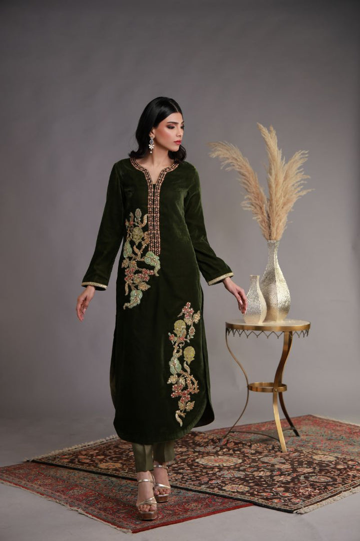 Shamaeel - WFE-08 - Velvet & Khaadi Silk - 2 Piece