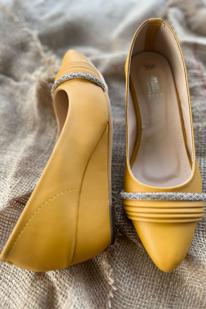 Milli Shoes - Wedge Heel Court Shoes - Yellow - 8607