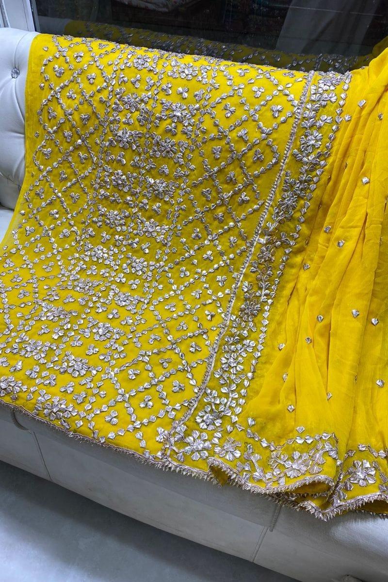 Design by Amina - Bamber Chiffon Gota Jal 2 Piece - Yellow - Studio by TCS