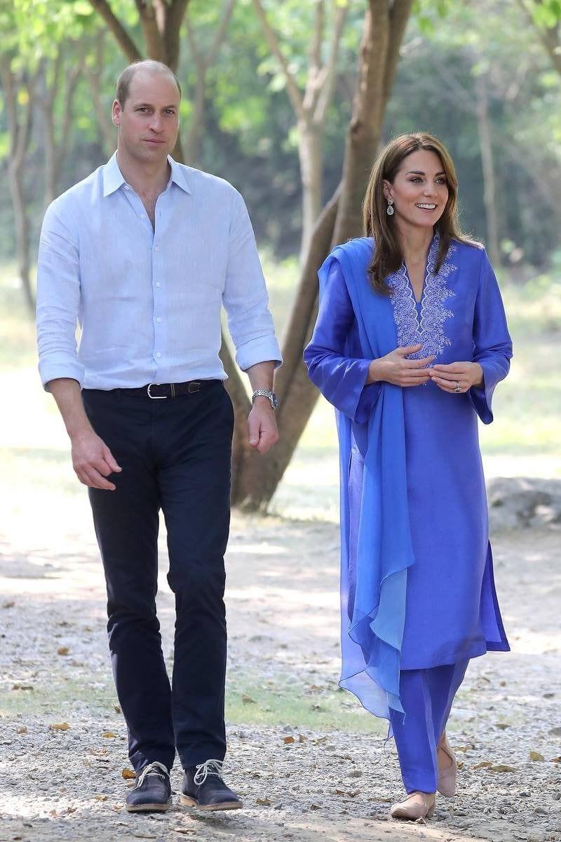 kate middleton in Maheen Khan - Lapis - Blue - Hand Embroidered - 3 Piece - Studio by TCS