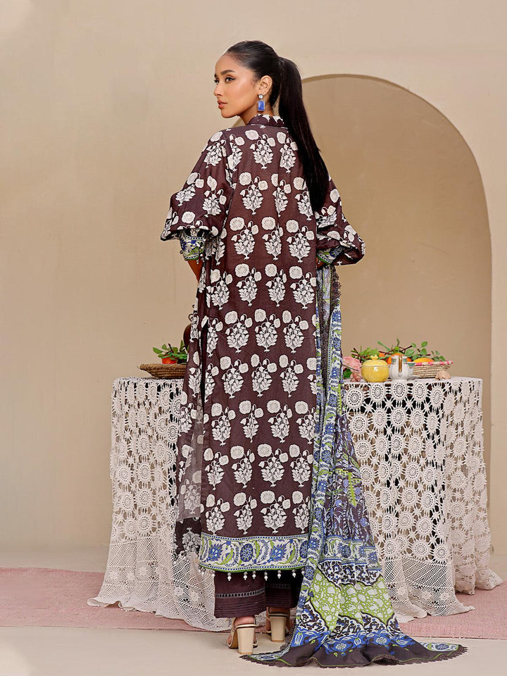 Oaks - 2 Piece Printed Unstitched Lawn Black - OL2P-6193-A - Unstitch