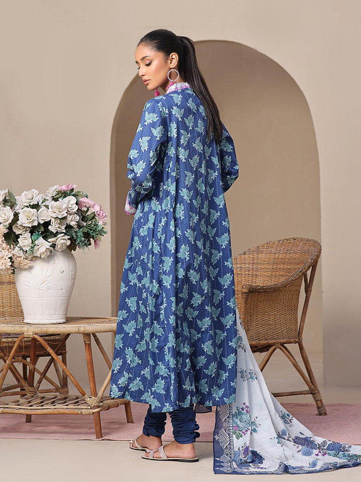 Oaks - 2 Piece Printed Unstitched Lawn Blue - OL2P-6209-A - Unstitch