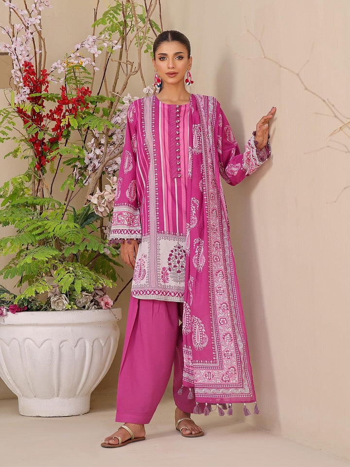 Oaks - 2 Piece Printed Unstitched Lawn Magenta - OL2P-6213-A - Unstitch