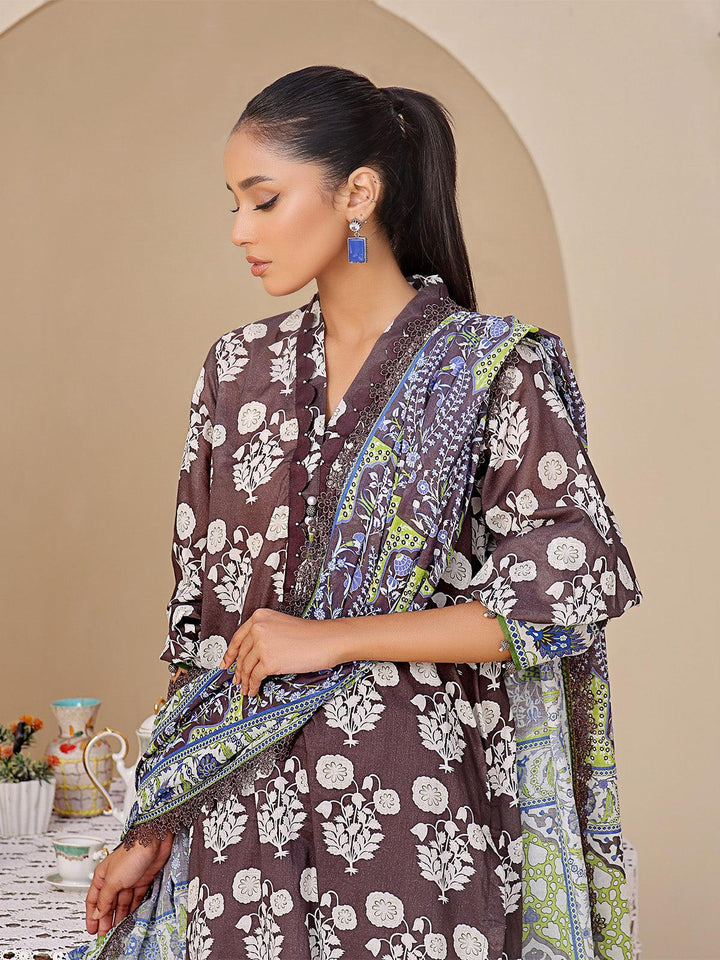 Oaks - 3 Piece Printed Unstitched Lawn Black - OL3P-6193-A-1 - Unstitch