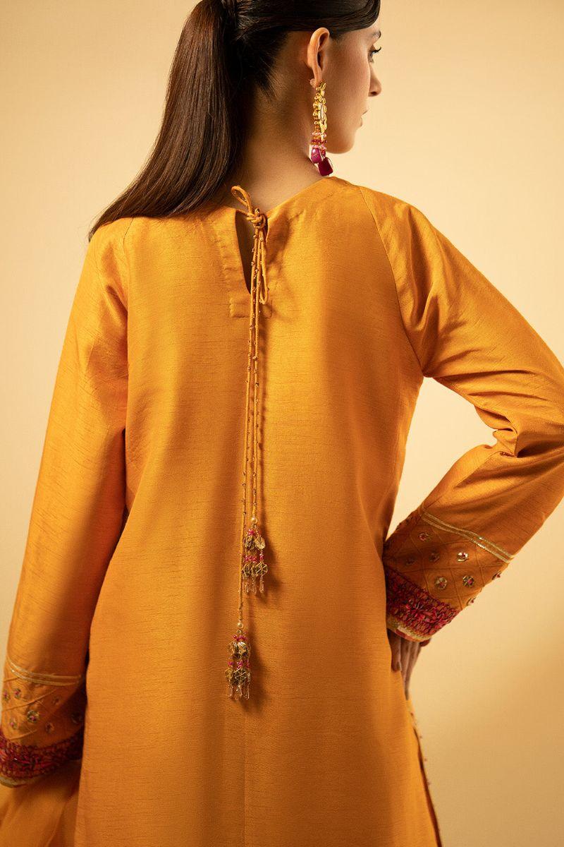 Fozia Khalid - Luxe Amber - Silk - Mustard - 3 Piece