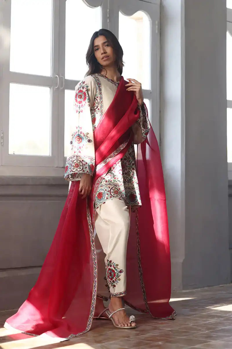 Sania Maskatiya - Yuma - Khaadi, Raw Silk & Organza - 3 Piece