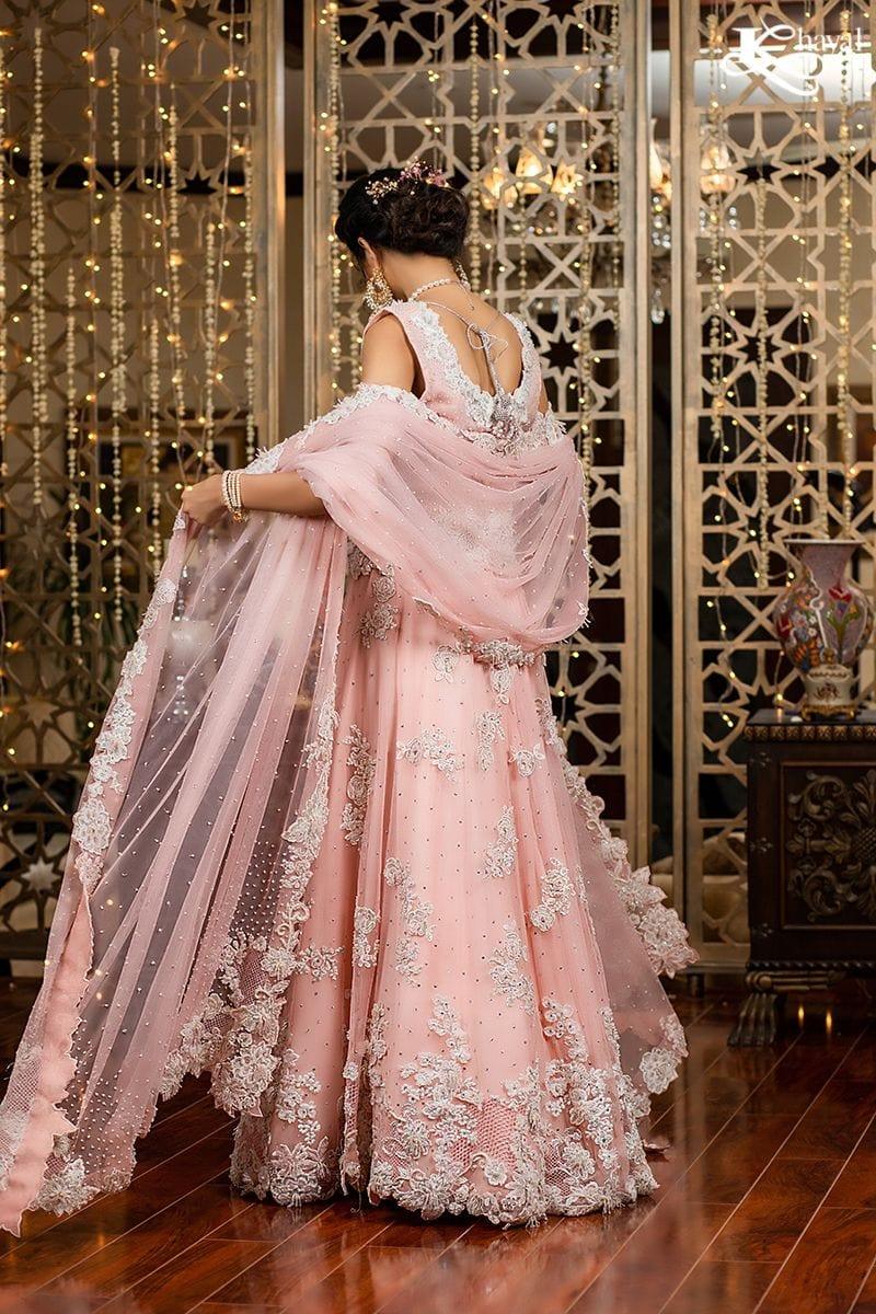 Khayal BY SHAISTA HASSAN - Light pink net and lace lehenga choli - 3 Piece - Studio by TCS