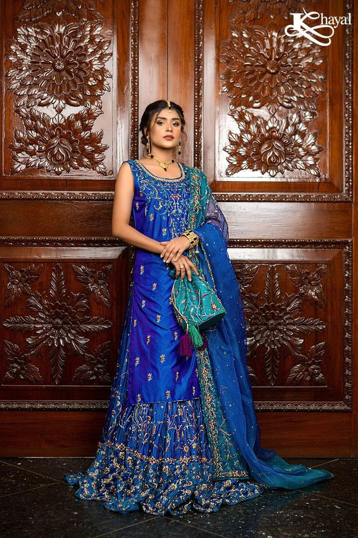 Khayal BY SHAISTA HASSAN - Elecric Blue Lehanga with Organza Dupatta - 3 Piece - Studio by TCS