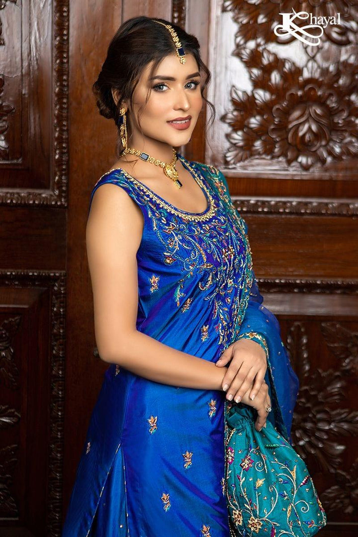 Khayal BY SHAISTA HASSAN - Elecric Blue Lehanga with Organza Dupatta - 3 Piece - Studio by TCS