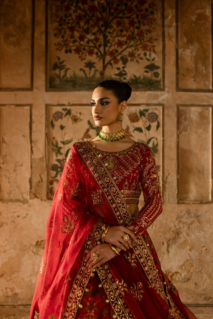 Maria Osama Khan - ZAREEN - RED - Grip Silk & ORGANZA - 3 Piece