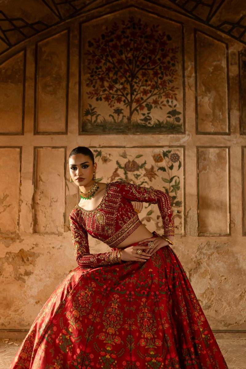 Maria Osama Khan - ZAREEN - RED - Grip Silk & ORGANZA - 3 Piece