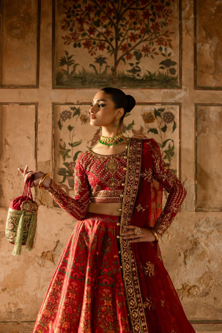 Maria Osama Khan - ZAREEN - RED - Grip Silk & ORGANZA - 3 Piece