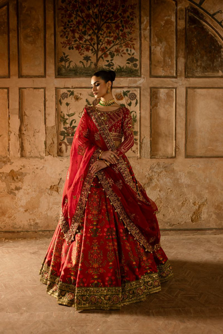 Maria Osama Khan - ZAREEN - RED - Grip Silk & ORGANZA - 3 Piece