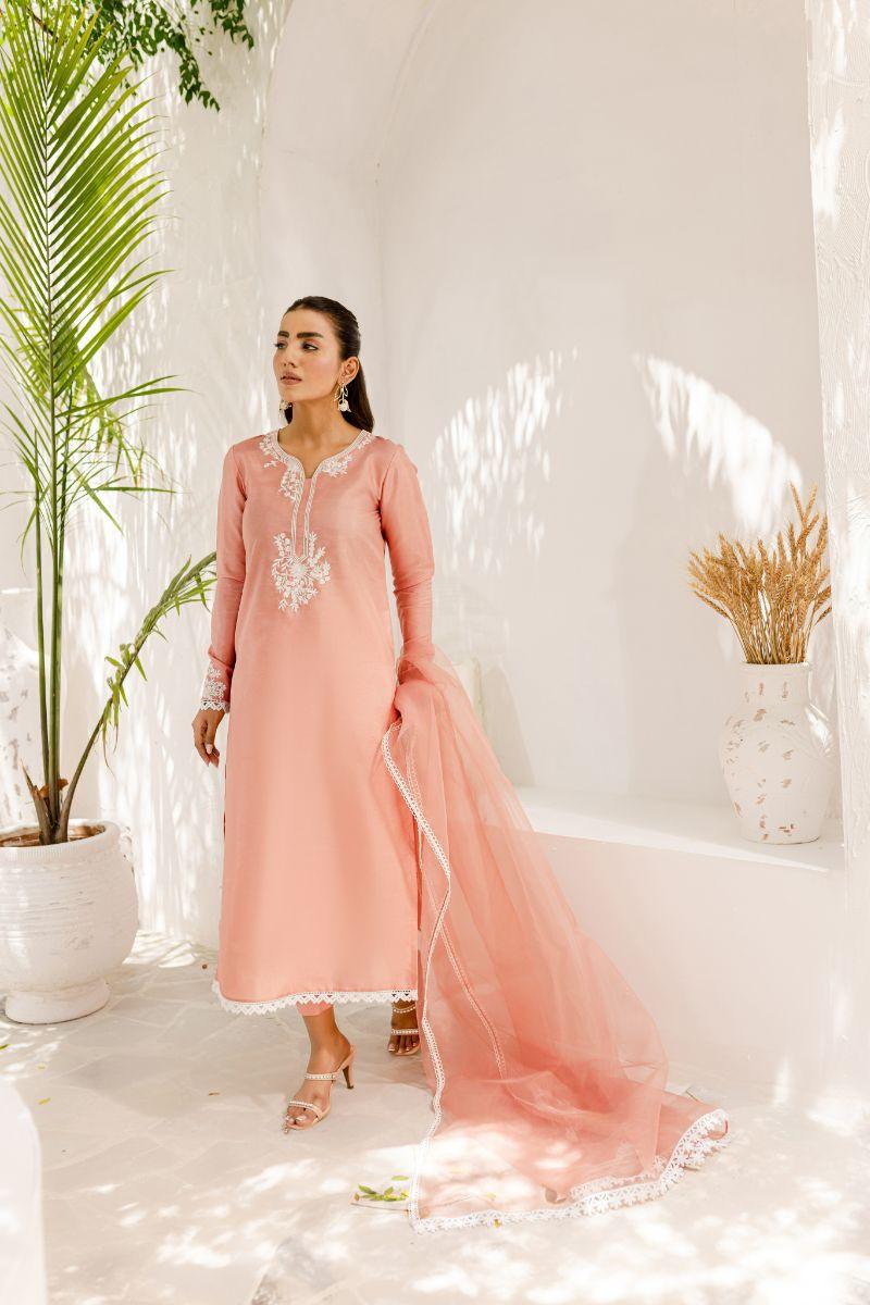 Allure by IH - ZINIA - Blush Pink - Silk & Organza - 3 Piece