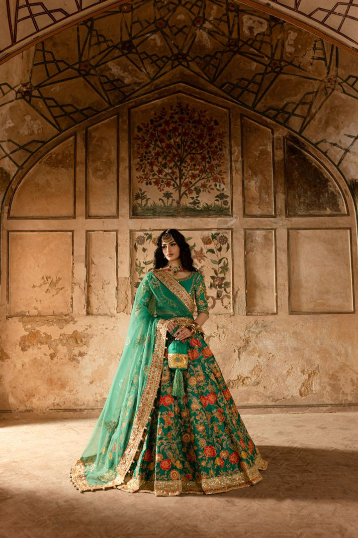 Maria Osama Khan - ZINIA - GREEN - Grip Silk & ORGANZA - 3 Piece