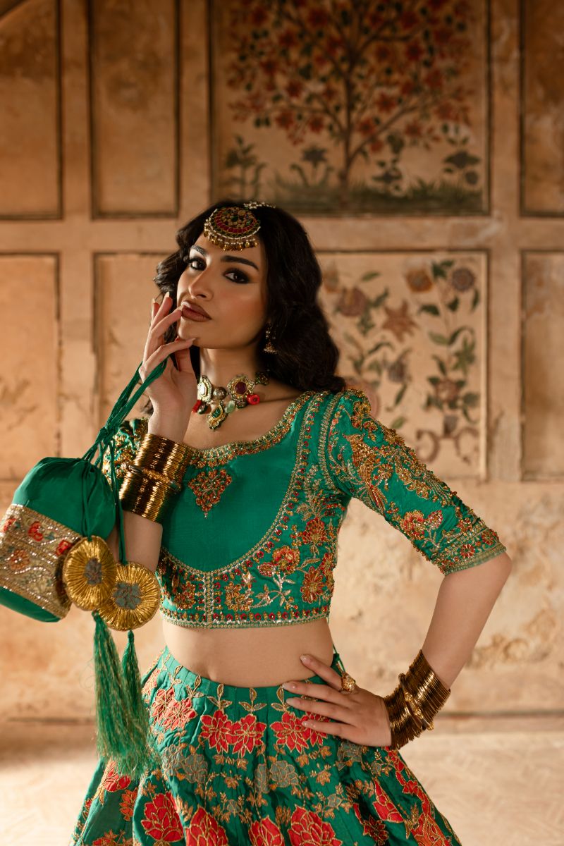 Maria Osama Khan - ZINIA - GREEN - Grip Silk & ORGANZA - 3 Piece