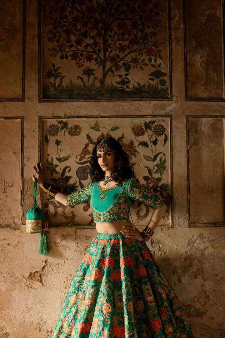 Maria Osama Khan - ZINIA - GREEN - Grip Silk & ORGANZA - 3 Piece