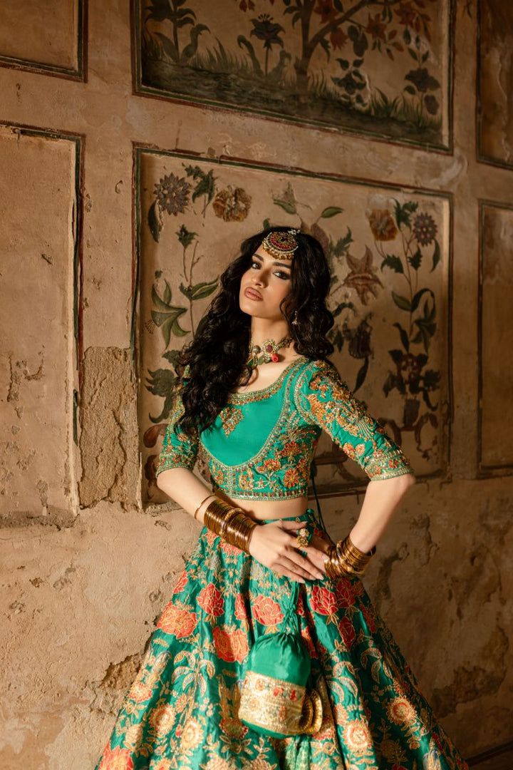 Maria Osama Khan - ZINIA - GREEN - Grip Silk & ORGANZA - 3 Piece