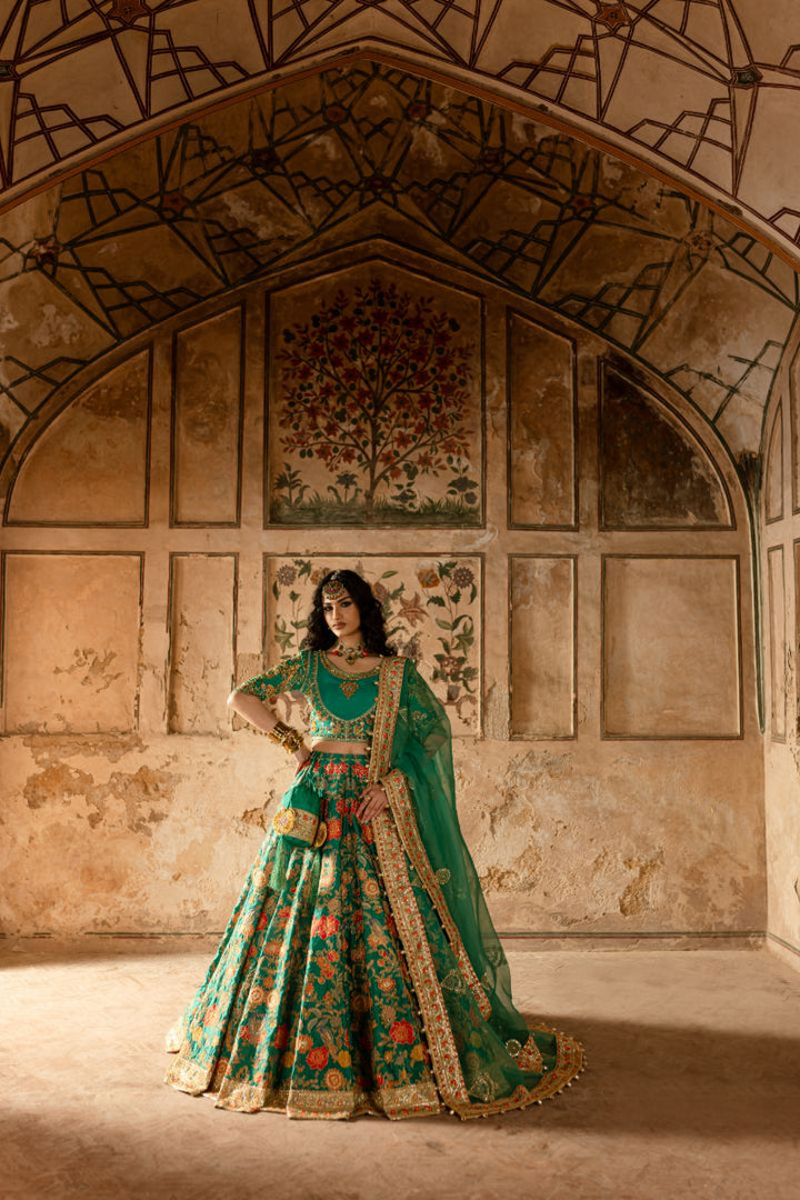 Maria Osama Khan - ZINIA - GREEN - Grip Silk & ORGANZA - 3 Piece