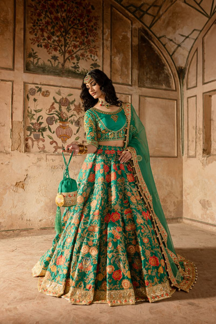 Maria Osama Khan - ZINIA - GREEN - Grip Silk & ORGANZA - 3 Piece