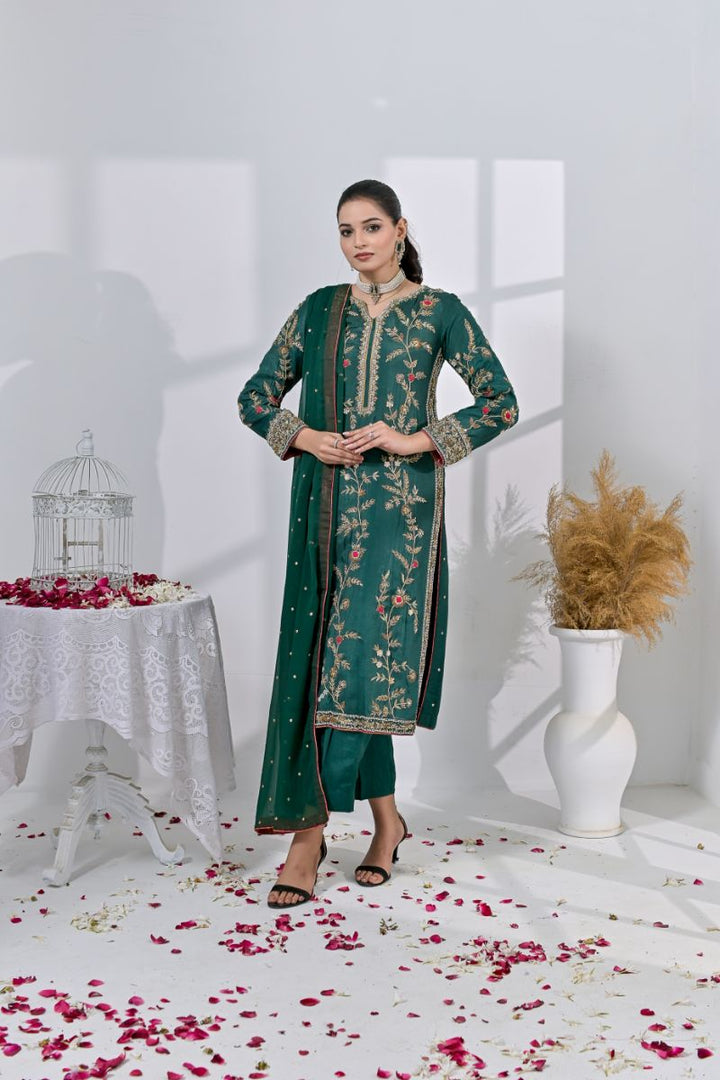 Rubys Couture - Zaabya - Sheesha Silk & Chiffon - 3 Piece