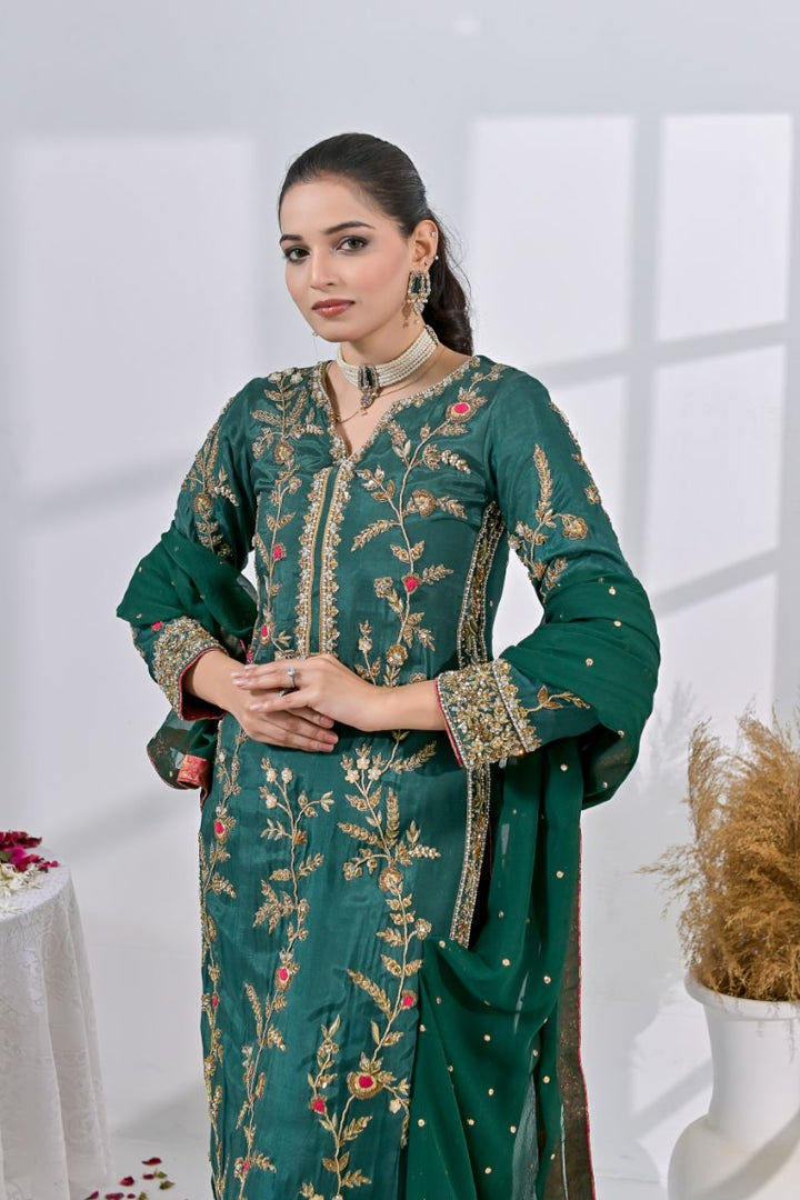 Rubys Couture - Zaabya - Sheesha Silk & Chiffon - 3 Piece