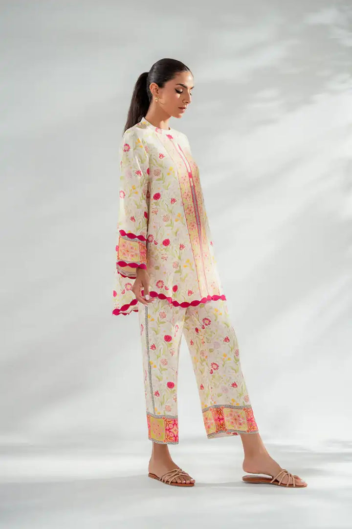 Sania Maskatiya - Zaryn (A) - Pure Rawsilk - Ivory - Shirt & Culottes - 2 Piece