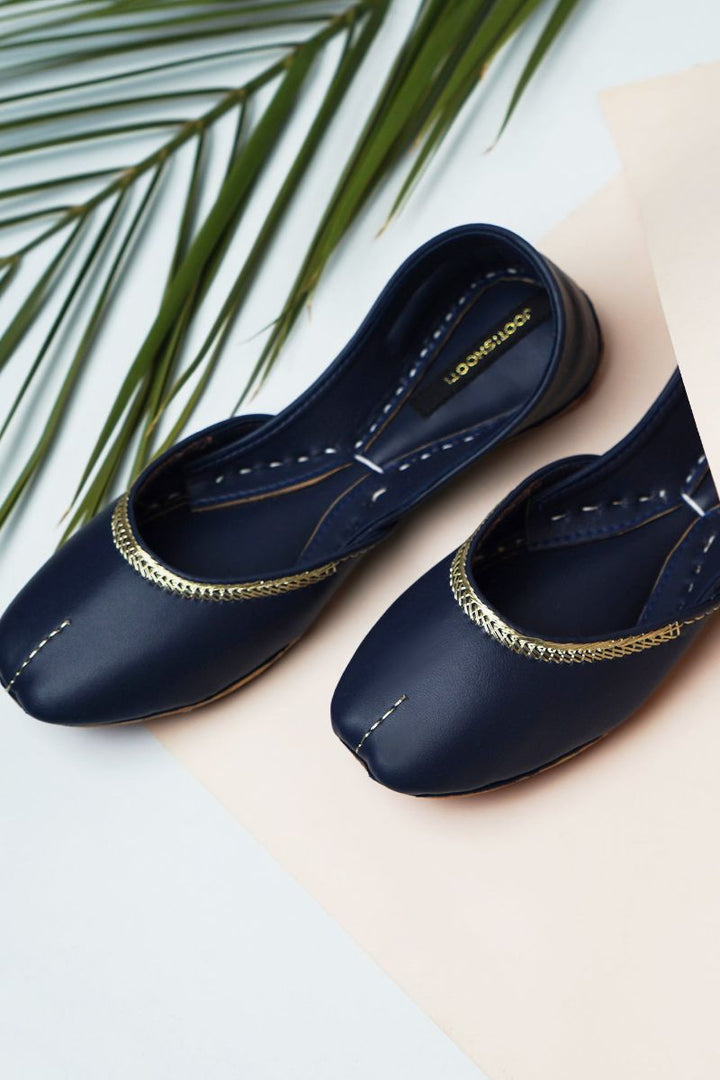 JootiShooti - Navy Blue Zari Khussa - Khussa