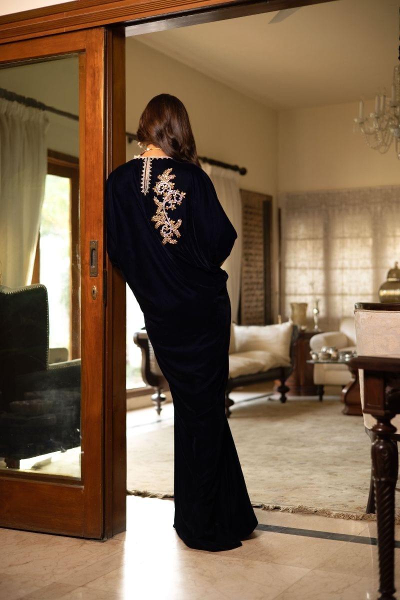 Shehrnaz - SHK-1235 - Zoya - Kaftan - Navy - Velvet - 1 Piece - Studio by TCS