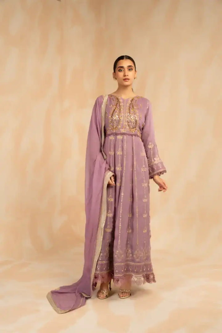 Sarajahan - Lilac - Chiffon - Purple - 3 Piece