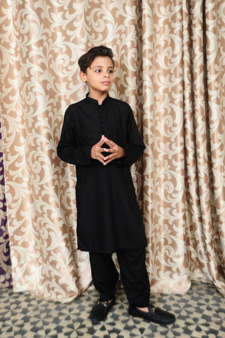 Mom4Little - Black Blended Kameez Shalwar - 2 Piece