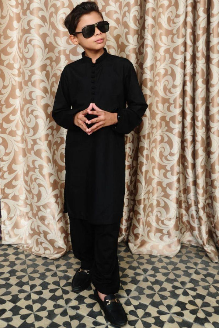 Mom4Little - Black Blended Kameez Shalwar - 2 Piece