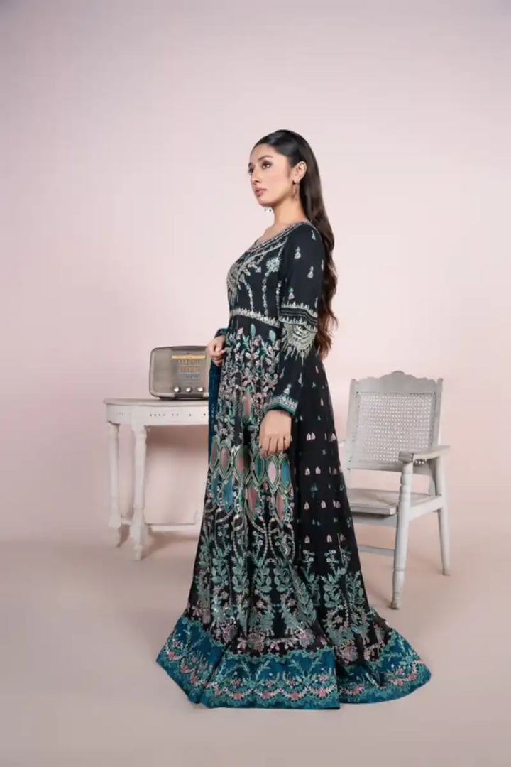 Sarajahan - Aafreen - Chiffon - Black - 3 Piece