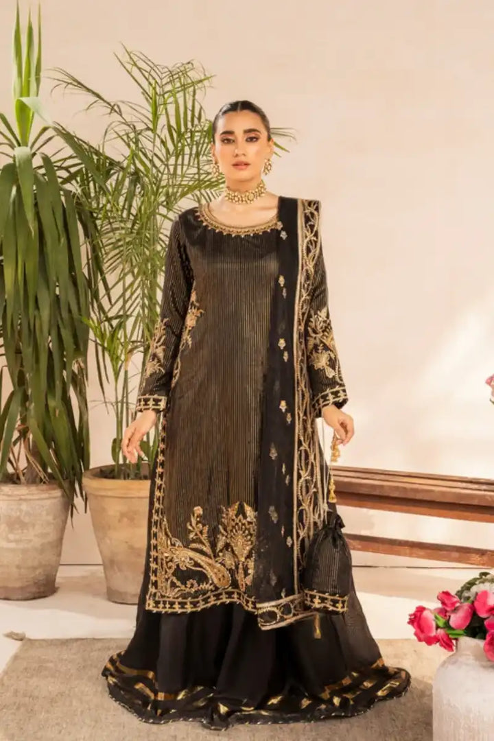 Sarajahan - Ayeza - Masuri - Black - 3 Piece