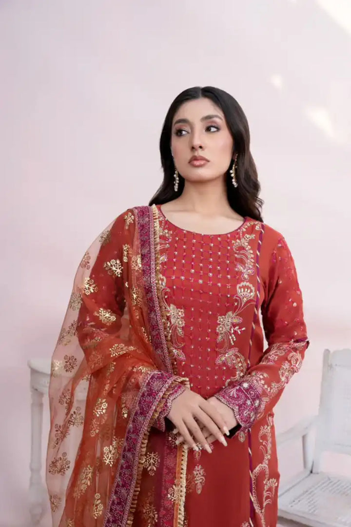 Sarajahan - Aizal - Chiffon - Orange - 3 Piece