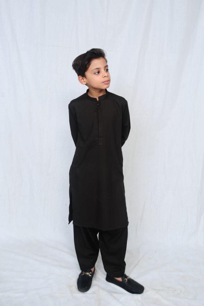 Mom4Little - Dark Brown Blended Kameez Shalwar - 2 Piece