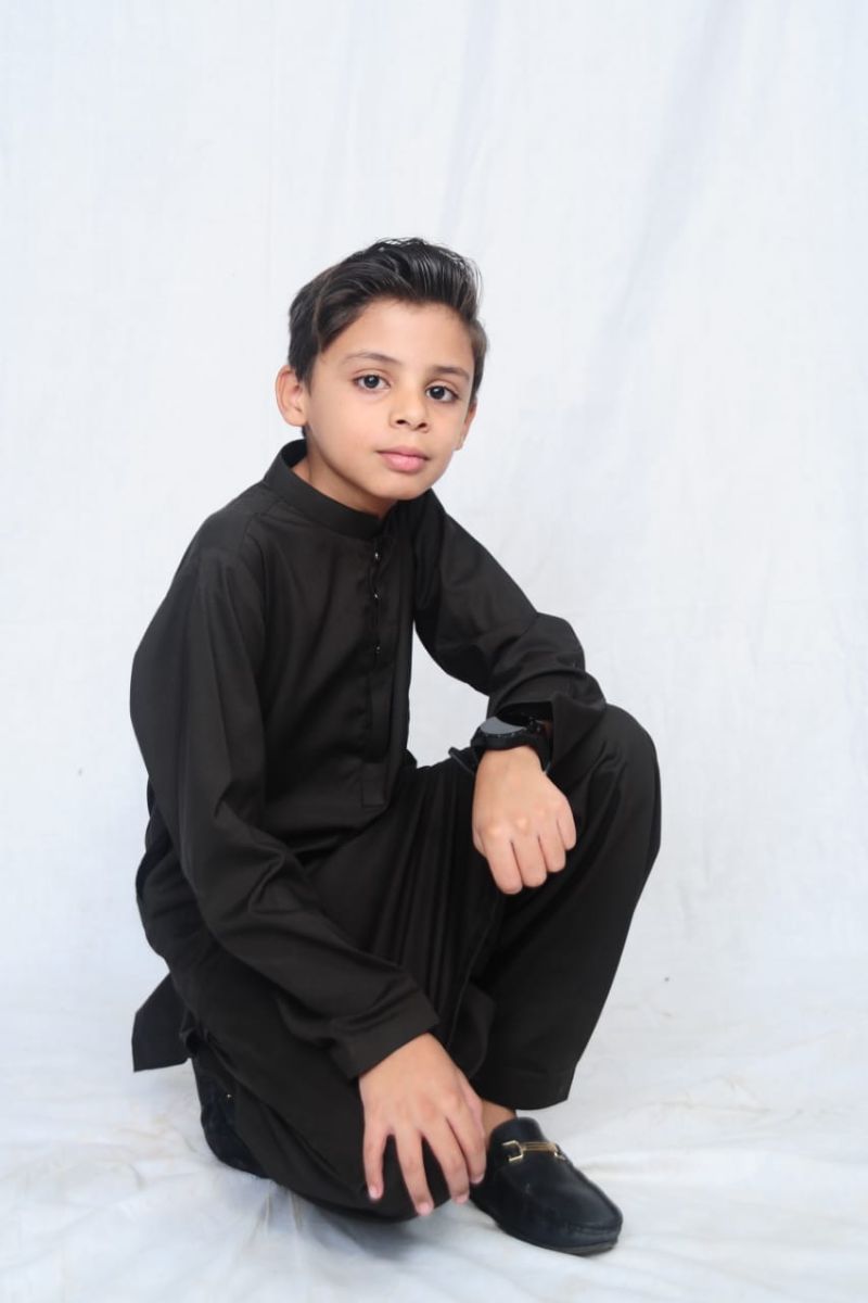 Mom4Little - Dark Brown Blended Kameez Shalwar - 2 Piece