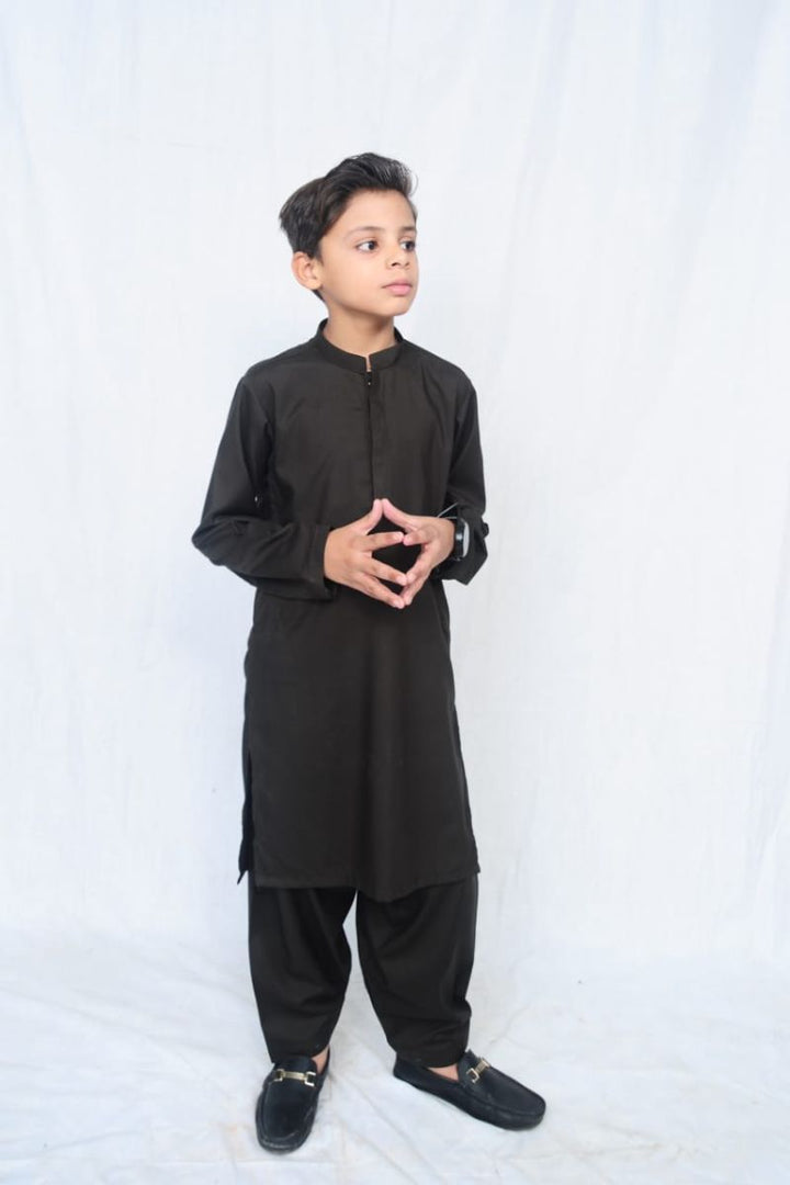 Mom4Little - Dark Brown Blended Kameez Shalwar - 2 Piece