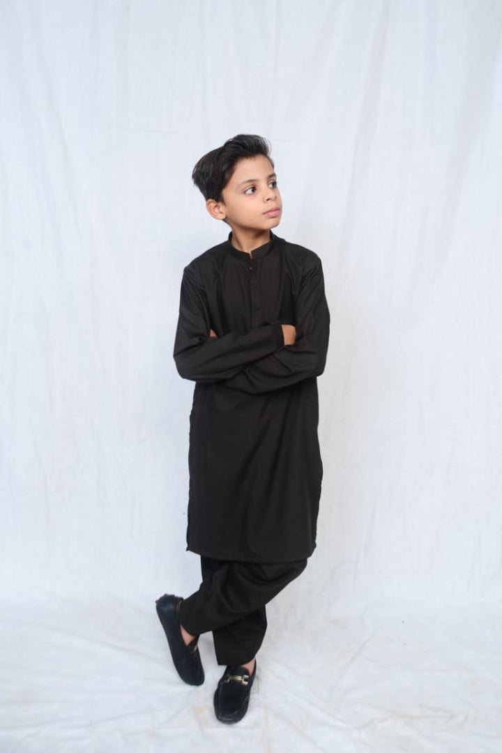 Mom4Little - Dark Brown Blended Kameez Shalwar - 2 Piece