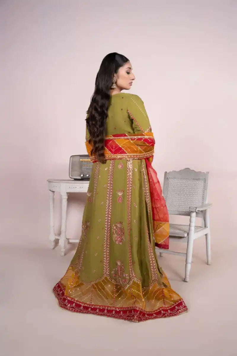 Sarajahan - Benazeer - Chiffon - Green - 3 Piece