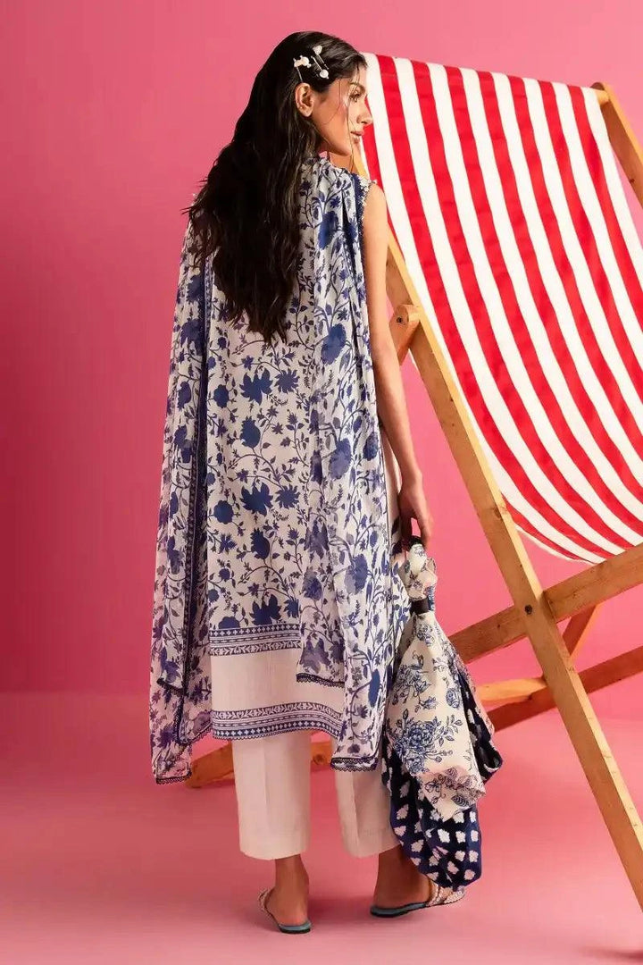 Sana Safinaz - H242-010A-2I - Lawn - BLUE - 2 Piece - Unstitch