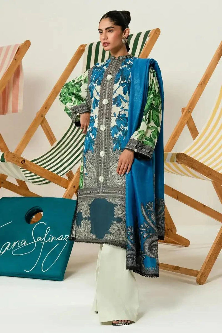 Sana Safinaz - H242-021B-2S - Lawn - BLUE - 2 Piece - Unstitch