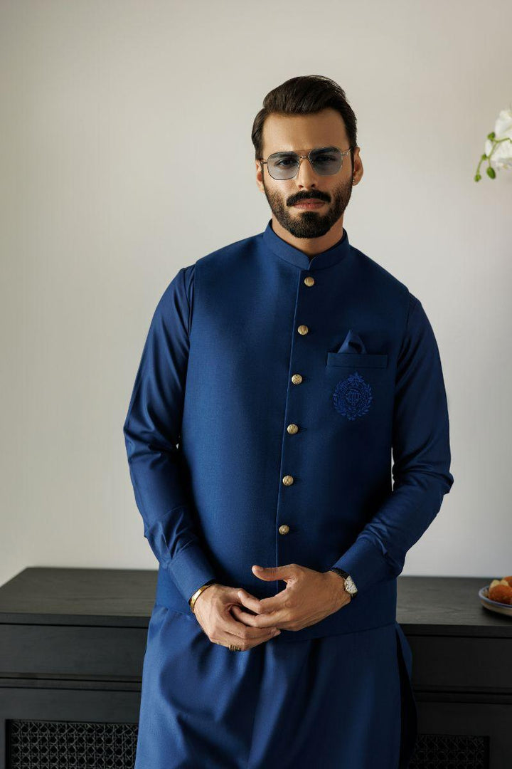 Deepak Perwani - jkt1417 & kas911 - Navy Blue - 3 Piece