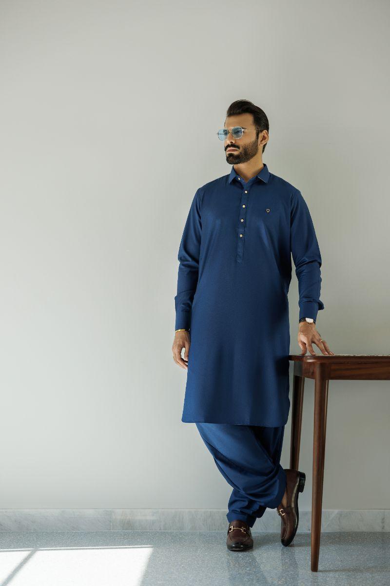 Deepak Perwani - jkt1417 & kas911 - Navy Blue - 3 Piece